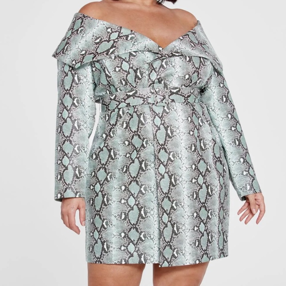 Patrick Starrr X FTF - Snakeskin Print Wrap Dress